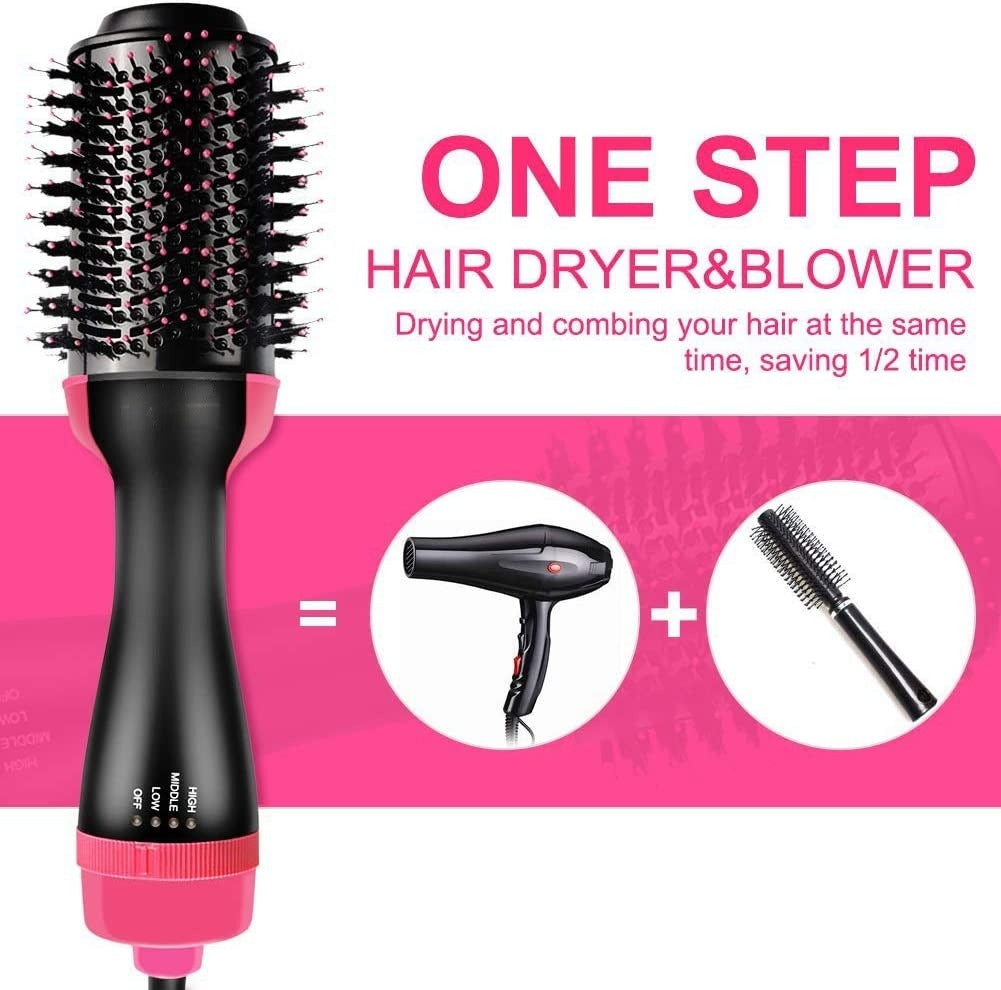 3‑in‑1 Hair Dryer with Comb, Hair Straightener & Curler